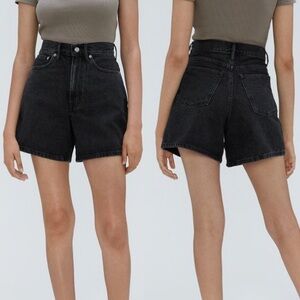 Everlane The A-Line Denim Shorts Organic Cotton (Storm Black)